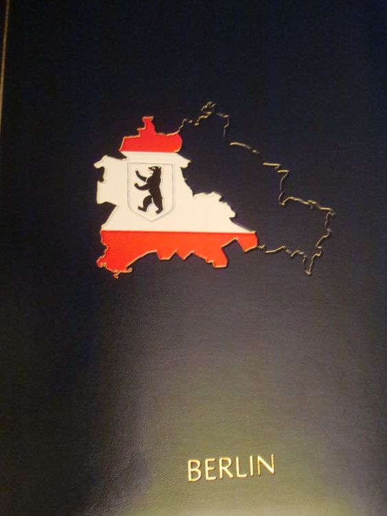 Leuchtturm Briefmarkenalbum Berlin 1948-1990, Mit Schutztaschen, Blauer Drehstabbinder, Inkl. Kassette