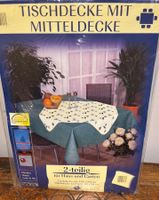 2 „new old stock“ Tischdecken-Sets je 2-Stk.130x160 & 80x80