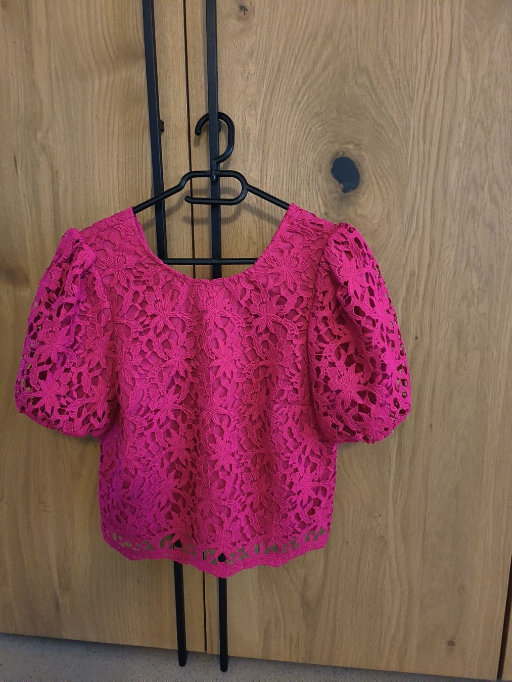 Morgan Camicette: Pinke Spitzenbluse mit Puffärmeln - toller Eyecatcher – Nuovo (secondo la descrizione) da Arbon venduto da sch_q2pz