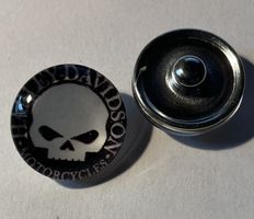 Harley Davidson - Skull - bouton pression pour bracelet