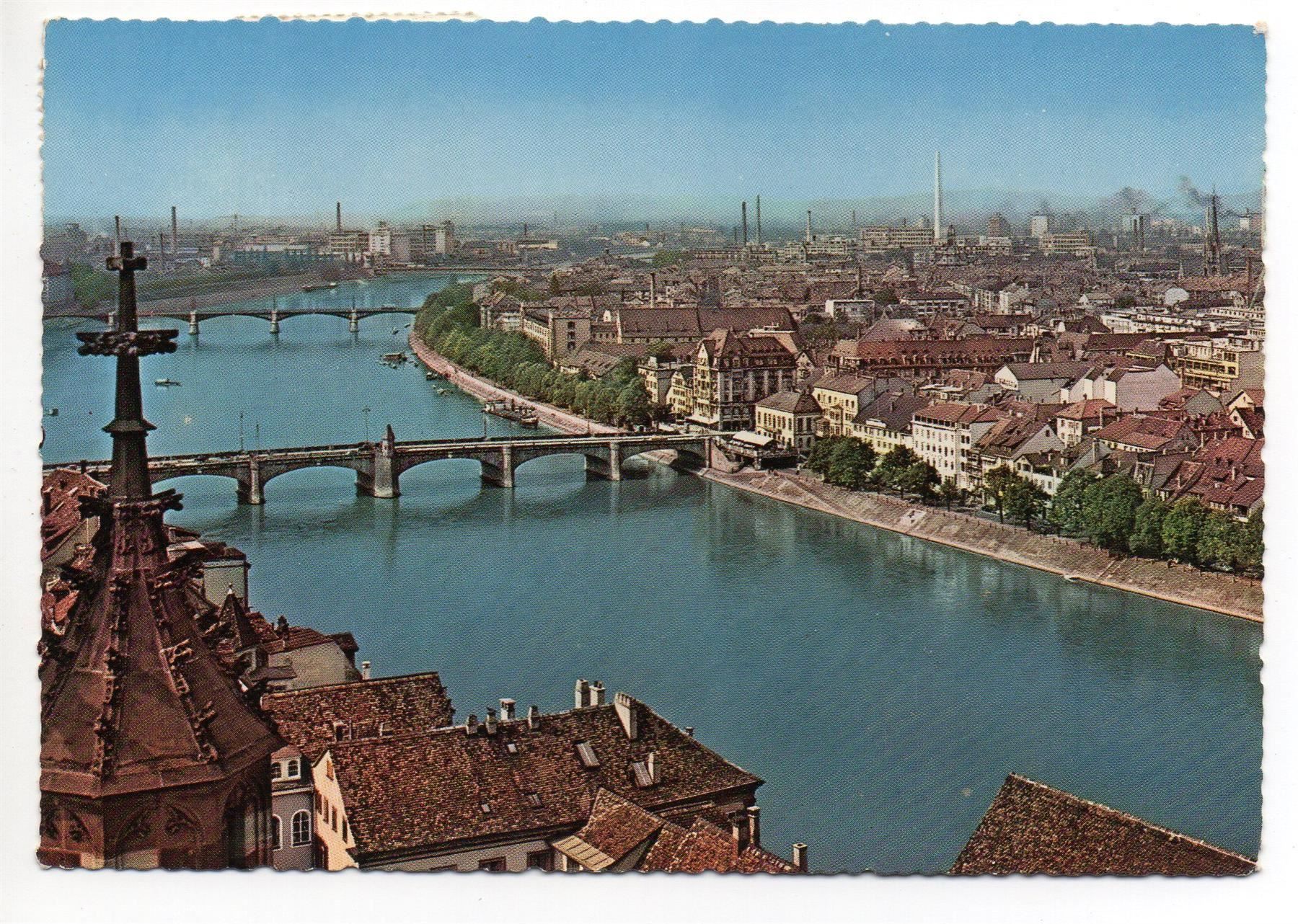 Ansichtskarten: BASEL Blick auf den Rhein – Gebraucht aus Jona von philajona