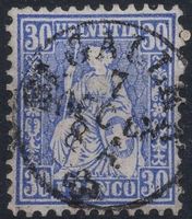 30 Rp. Sitzende Helvetia mit Vollstempel ST. GALLEN