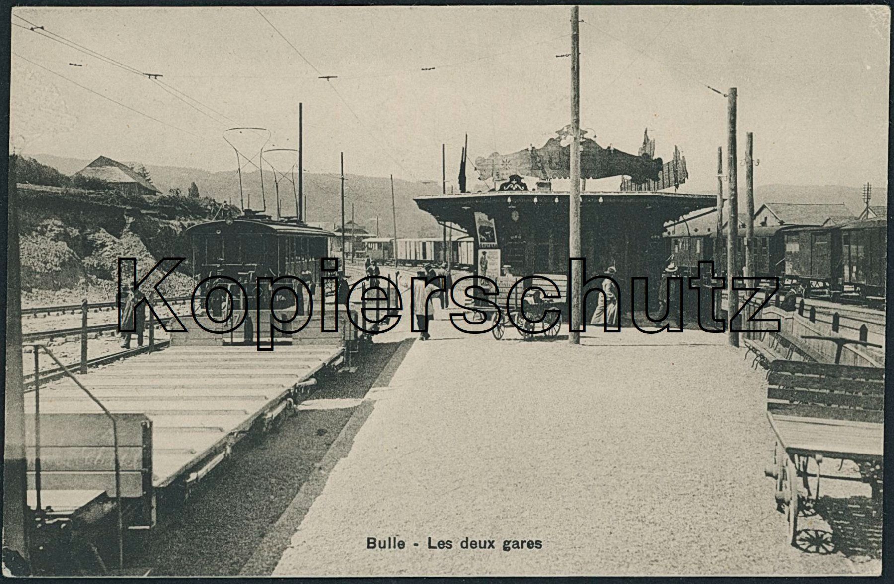 Cartoline postali: FR Bulle - Bahnhof - Bahn - Militärstempel – Usato da Schindellegi venduto da leecollect