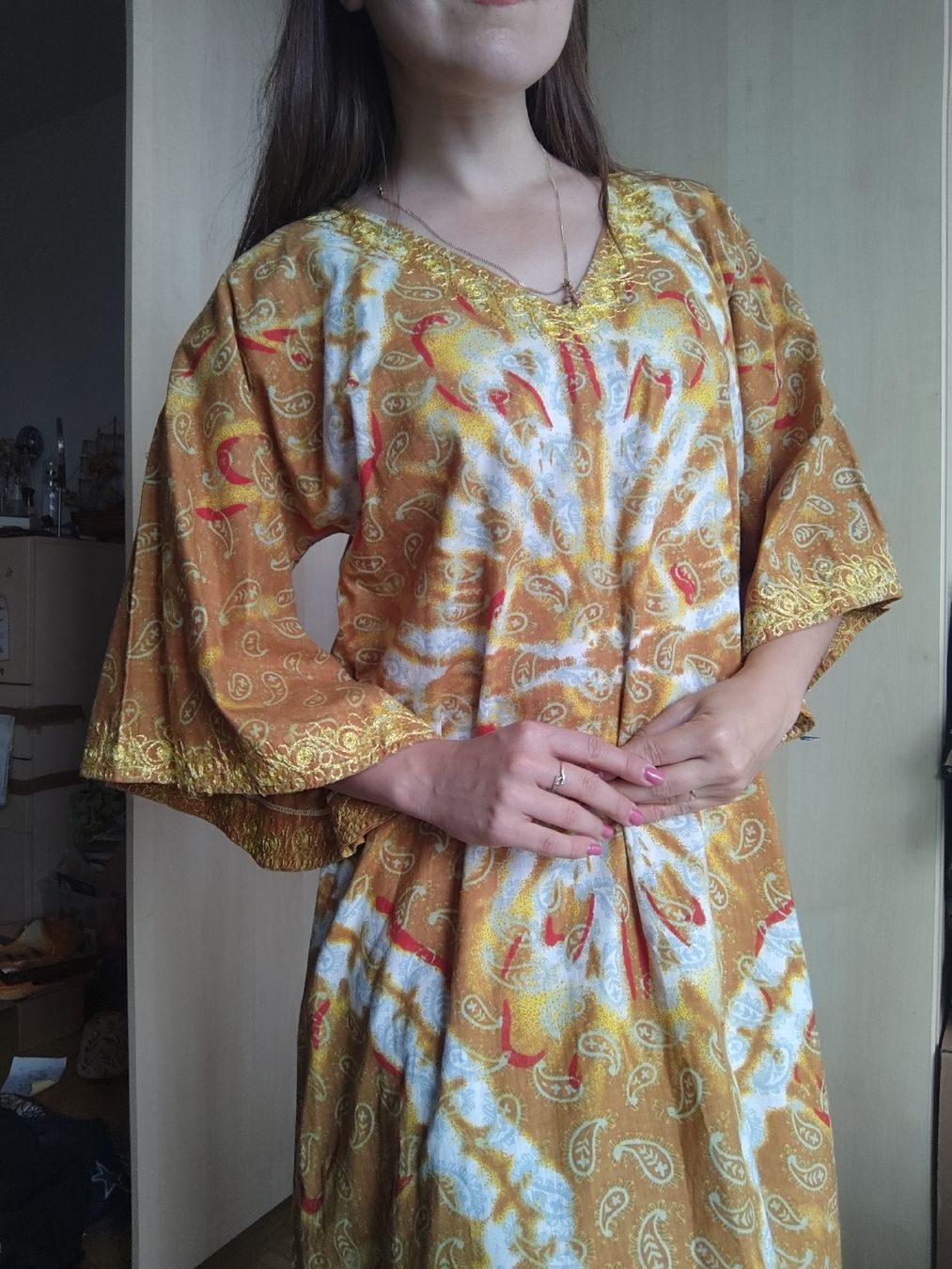 Vestiti: Maxikleid Orange, Boho Folklore, Ethno Afrika – Usato da Mägenwil venduto da VintageGirly 8