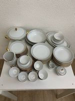 Vintage Bavaria Winterling Kirchenlamitz Service Goldrand
