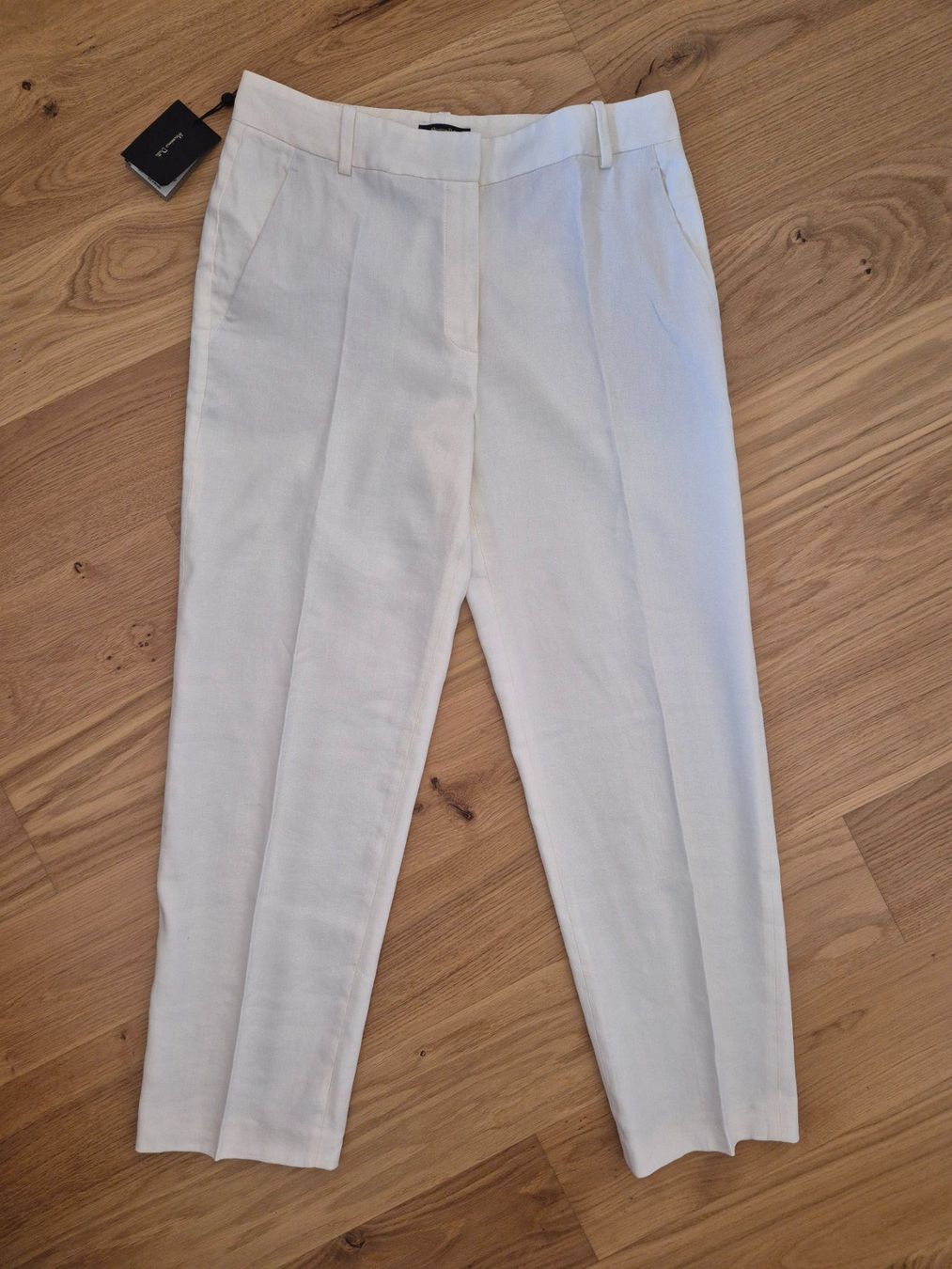 Massimo Dutti Pantaloni: Massimo Dutti Hose aus Stretch-Leinen Off-White – Nuovo e nell'imballaggio originale da Bern venduto da dia_yv66