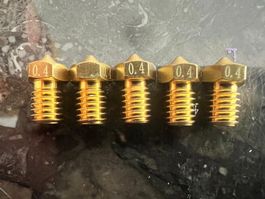 V6 Extruder Nozzles Düsen 0.4 mm. 3D-Drucker, Set 5 Stück