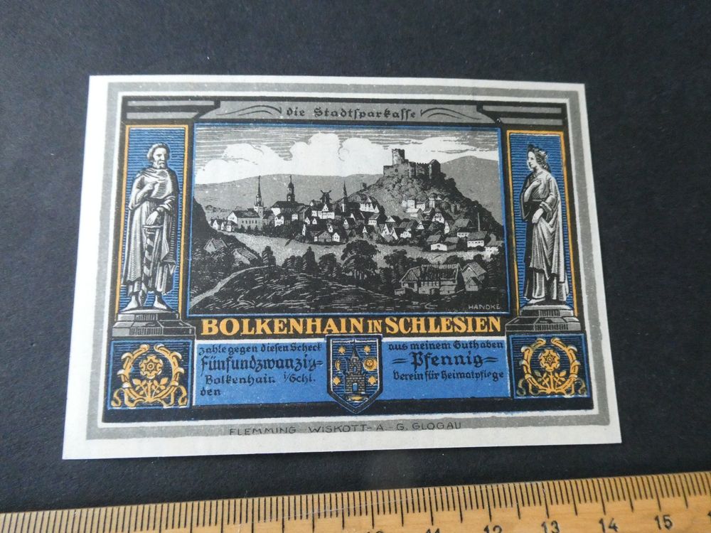 Dt. Reich 1921, Bolkenhain in Schles- Notgeld - unzirkuliert 1