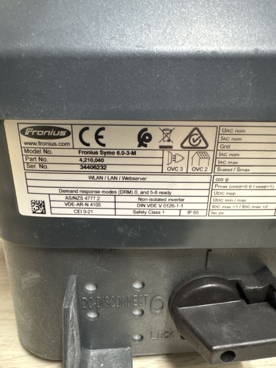 Fronius Wechselrichter: Fronius Symo 6.0-3-M Wechselrichter – Gebraucht aus Murten von cannivaro_13 1