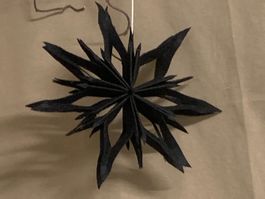 Schwarzer Filzstern, Weihnachts- od. Winterdeko, faltbar