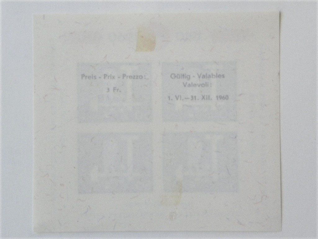 Tutti i francobolli: (94)  Erinnerungslock Pro Patria 1960** – Usato da Schwarzhäusern venduto da Inot3 4