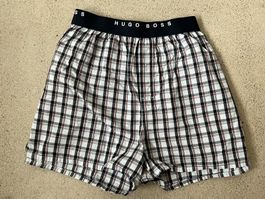 Hugo Boss Boxershorts weiss-schwarz karriert (Grösse Large)