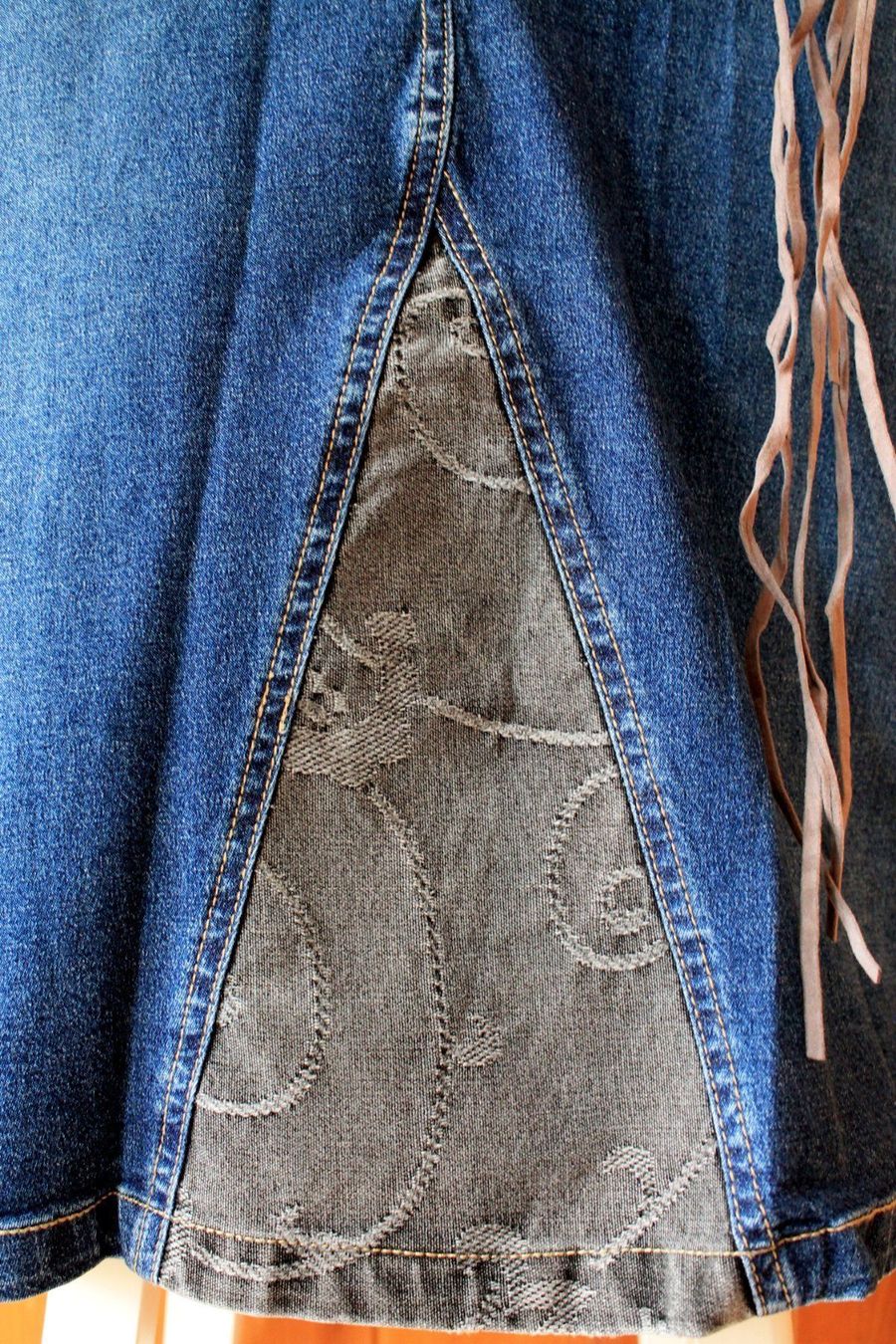 Gonne: toller Jeansrock / ROCK mit Bindegürtel Patchwork  36 S Neu! – Nuovo (secondo la descrizione) da Rebstein venduto da QuasarVincent 1