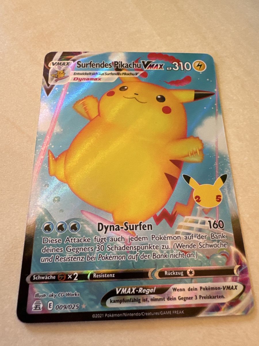Pokémon Sammelbilder & Trading cards: Surfendes Pikachu 009 aus 25 Celebration ab Fr. 1.- – Gebraucht aus Flüh von LucaK 2