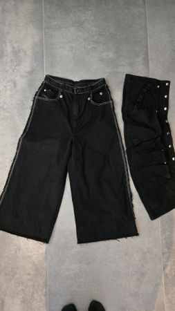 Diesel Damen Jeans Culotte schwarz mit abnehmbaren Taschen 