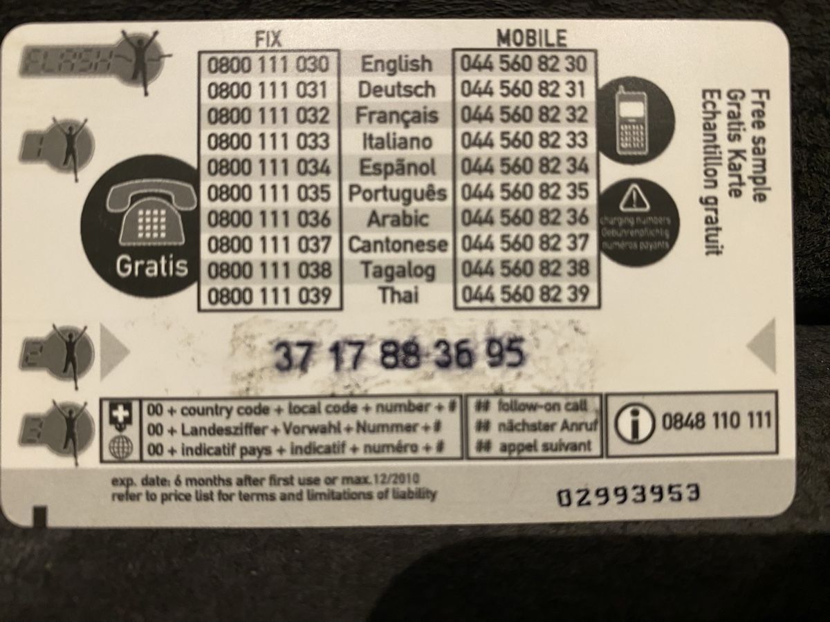 Schede telefoniche: Carte – Usato da Lausanne venduto da babacard10 1