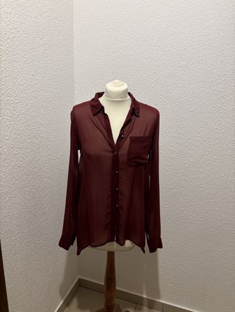 Damen Bluse Only bordeaux transparent Grösse 36