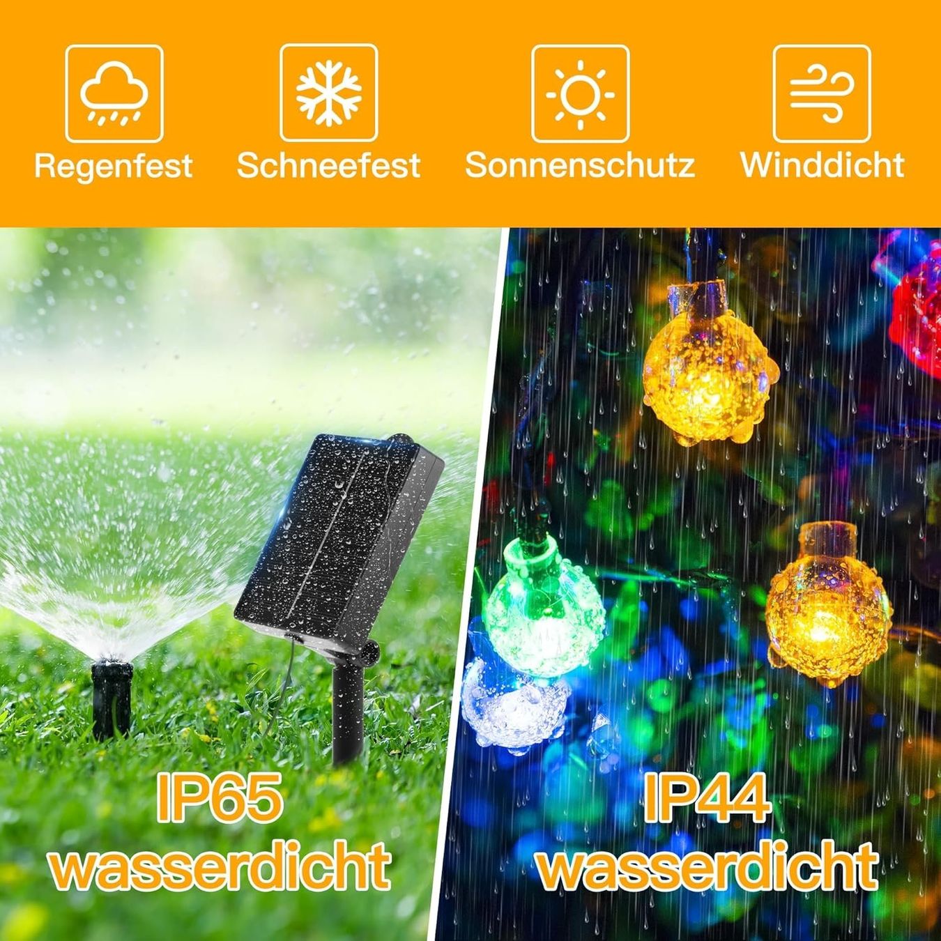 Ghirlande e barre luminose: Solar Lichterkette 12m 100 LED bunt – Nuovo e nell'imballaggio originale da Nuglar venduto da SmartLiving24 5