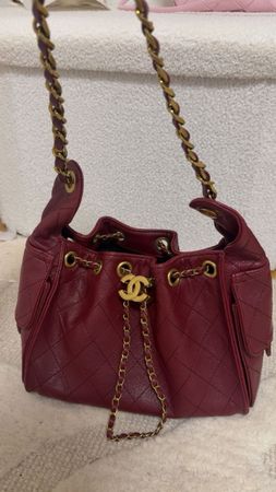 Handtasche Leder gesteppt dunkelrot