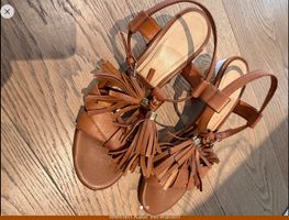 Sommersandaletten leder mit Zottel