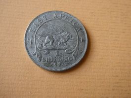 British East Africa 1924, 1 Shilling - Löwe  Silber .250