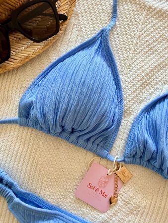 🦋Crinkle Bikini Hellblau M - Neu - Gratis Versand
