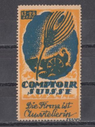 Tutti i francobolli: Vignette Comptoir Suisse 1924 – Usato da Bürglen TG venduto da StampGraf