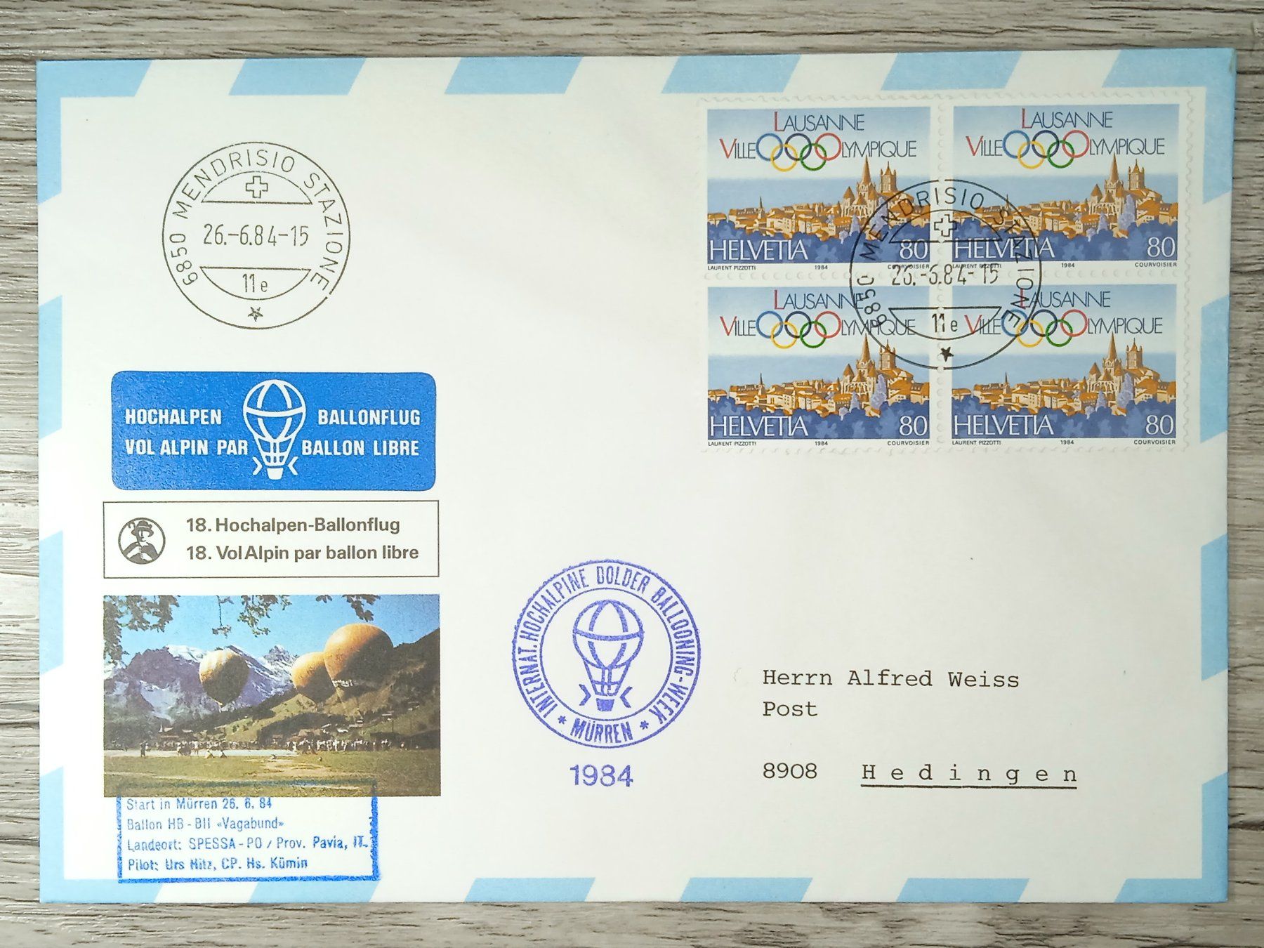 Tutti i francobolli: TR12 Enveloppe + Timbre Suisse 1984 – Usato da Cousset venduto da Patrick_Collections