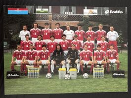 Fussballmannschaft Foto Postkarte 90er Jahre Schweiz Nati