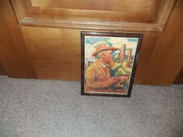 Dekoratives Vintage Wandbild mit Holzrahmen, Jäger Motiv!