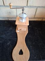 Kaffeemühle Holz Aluminium Handkurbel nostalgisch gebraucht