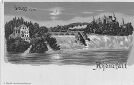Gruss vom Rheinfall Litho