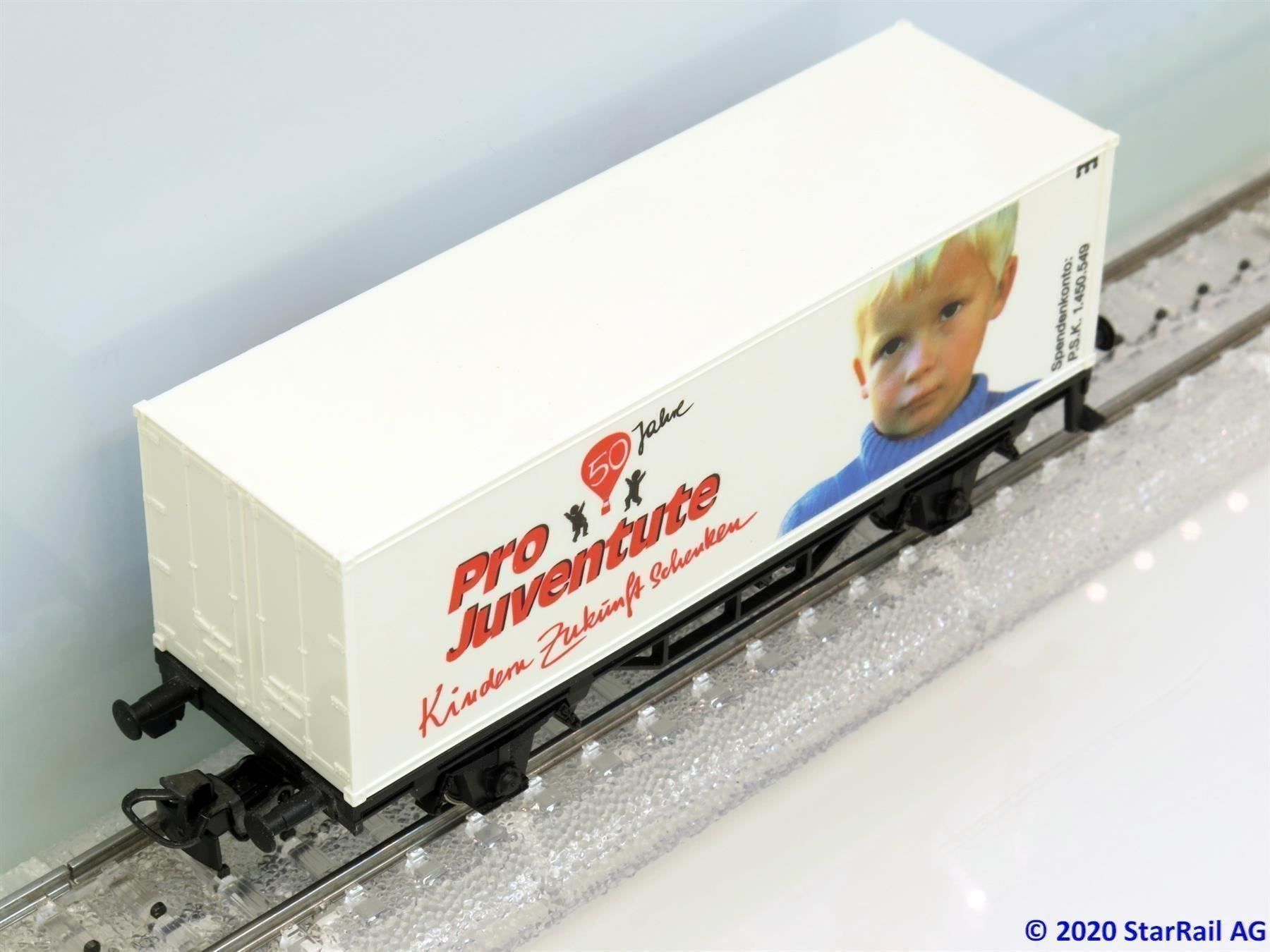 Märklin Modellini di ferrovie: Märklin 4482.019 Containerwagen DB Pro Juventute Ep. IV – Nuovo e nell'imballaggio originale da Ennetbaden venduto da StarTrain 2