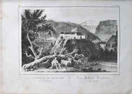 Rhäzüns Lithographie von Weibel Comtesse 1839