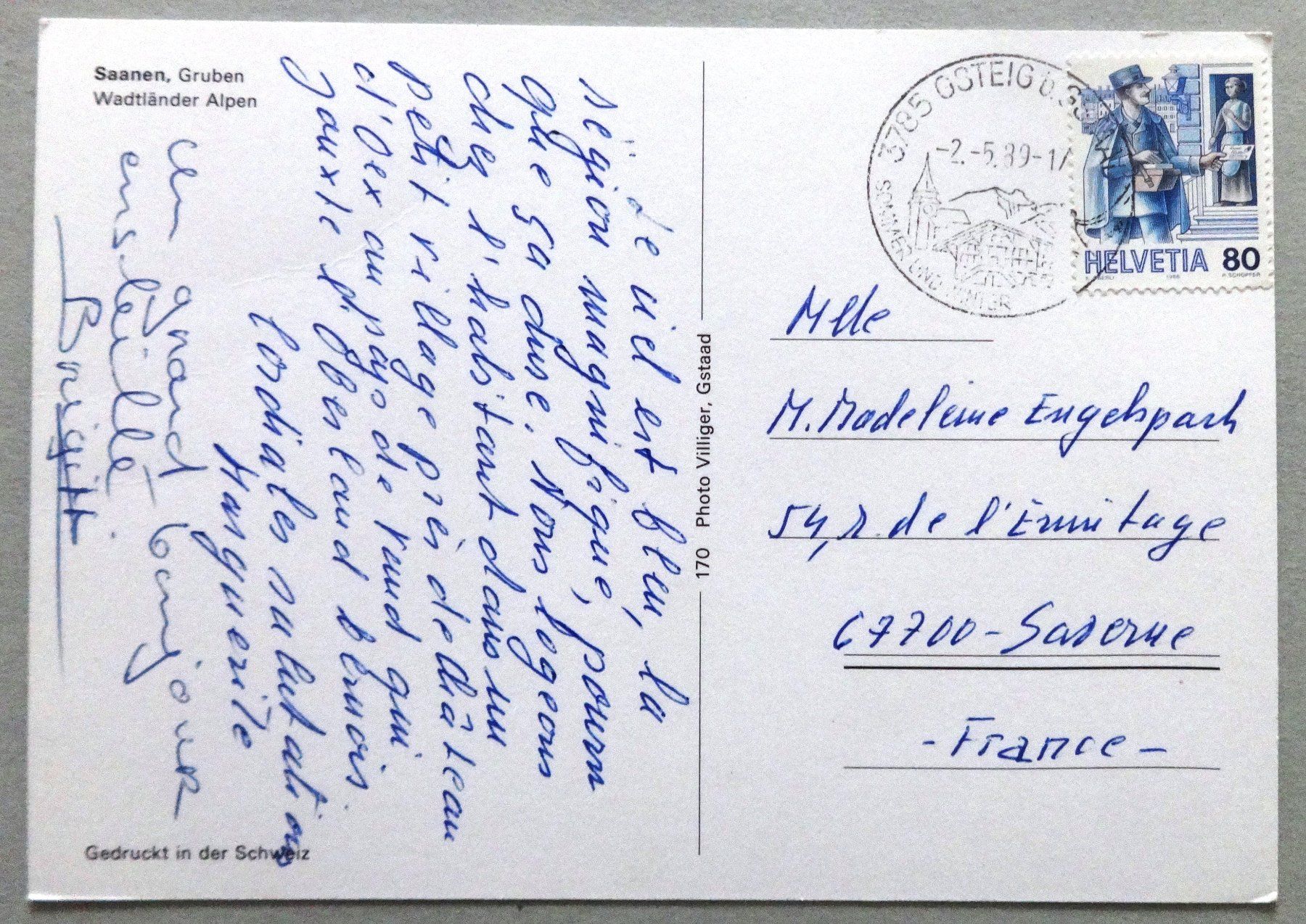 Cartoline postali: Saanen, Gruben, Wadtländer Alpen – Usato da Fétigny venduto da Billy2miny 1
