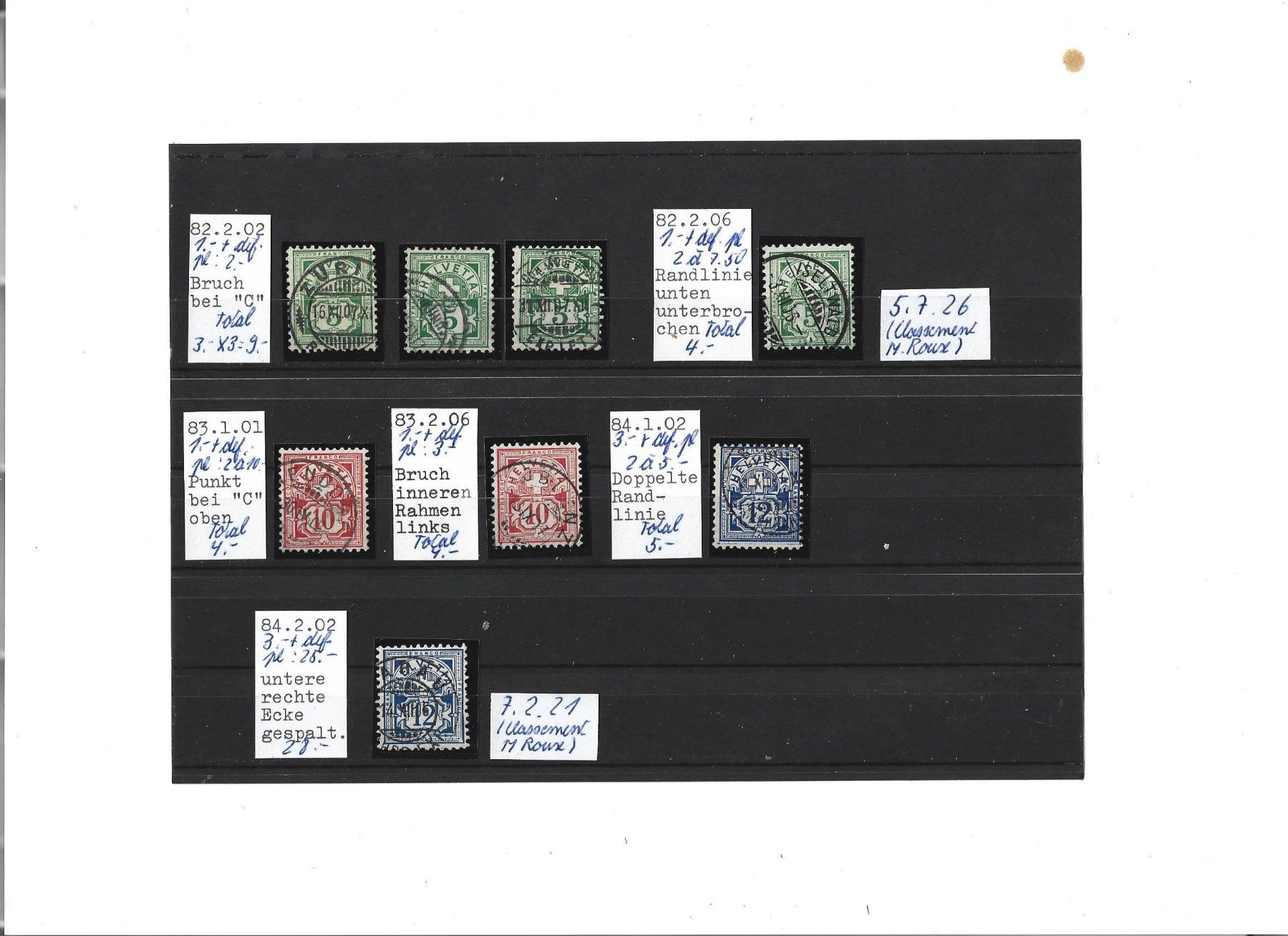 Tutti i francobolli: variétés, Varietäten, type chiffres – Usato da Delemont venduto da toutdubon11