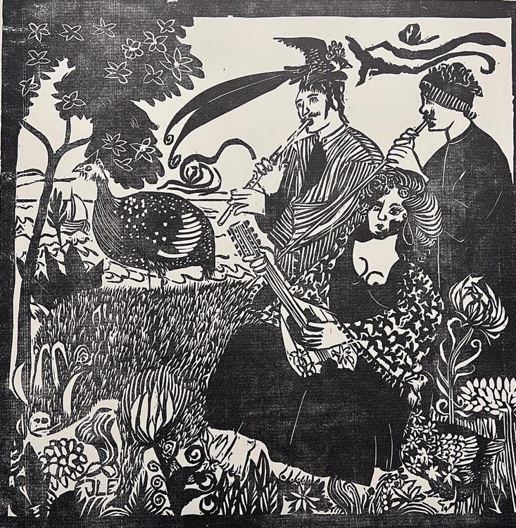 Xilografie: Jürg Lerch 1969 Holzschnitt – Usato da Gersau venduto da grafik-kunst 2