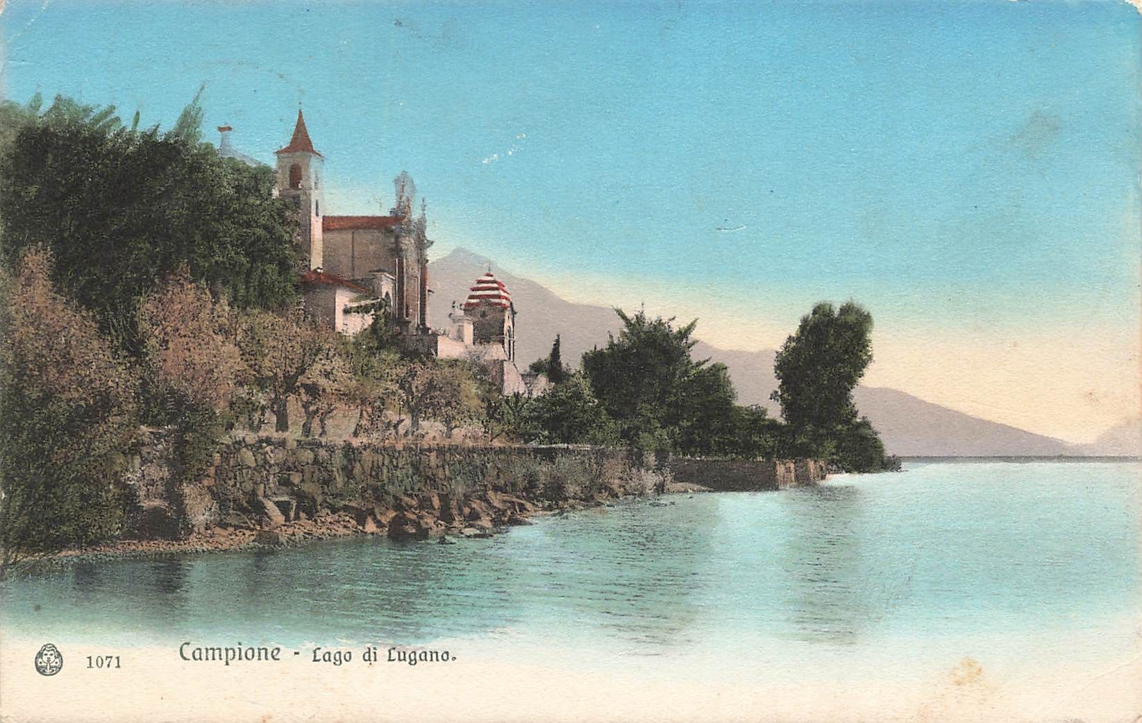 Ansichtskarten: Campione Lago Lugano – Gebraucht aus Biasca von Blenio71
