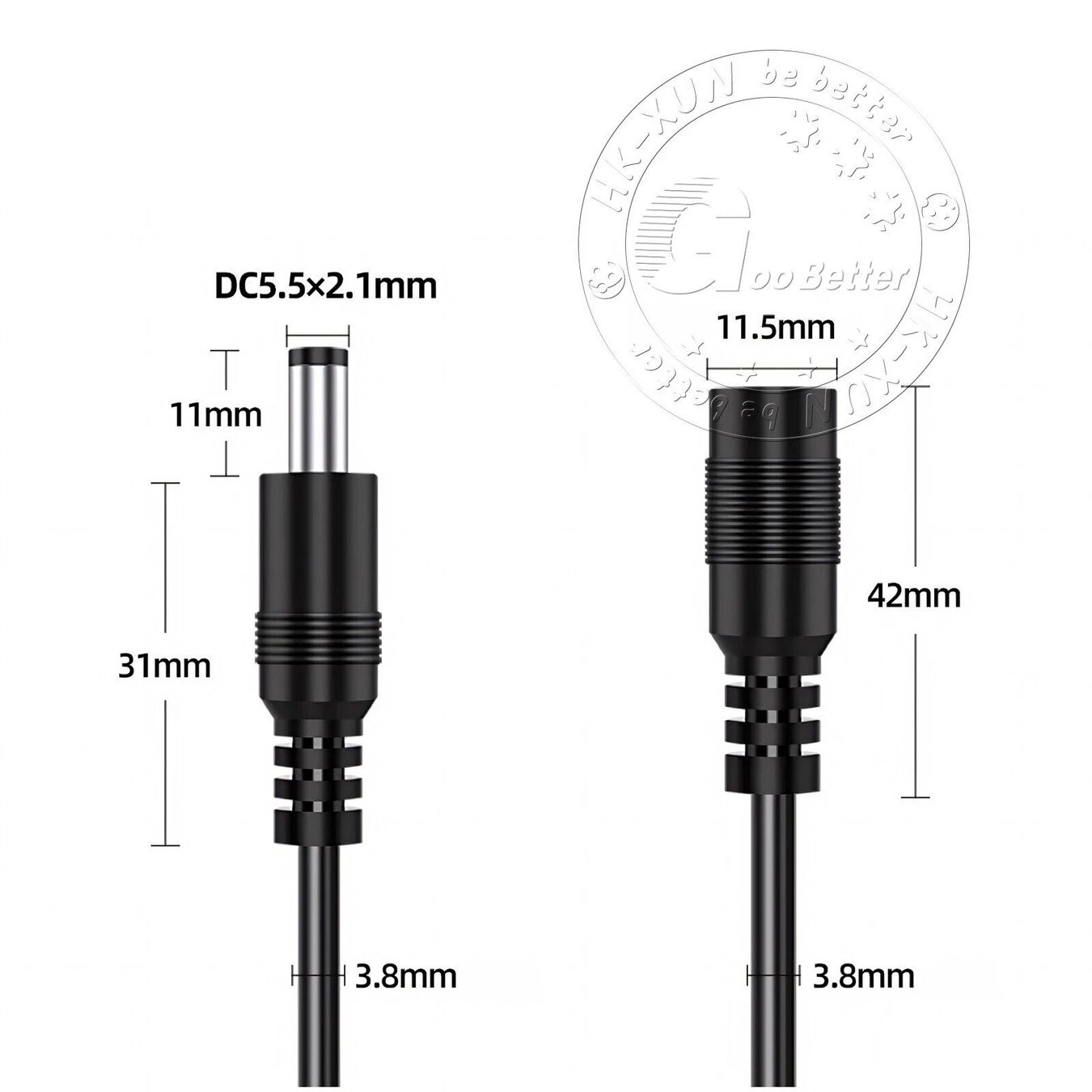 Cavi: Verlängerungskabel DC 5.5/2.1mm Stromversorgung 3meter – Nuovo (secondo la descrizione) da Kirchdorf AG venduto da Restposten110 6