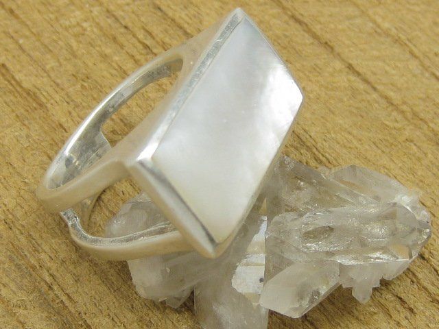Anelli: Vintage Ring Silber 925  Perlmutt Gr. 59.5 – Usato da Ermatingen venduto da Decovin