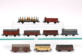 9 Güterwagen H0, WS, Schnapsbrenn-Wagen