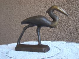 BAG TURGI Bronze Skulptur Sammelfigur Vogel*KRANICH*signiert