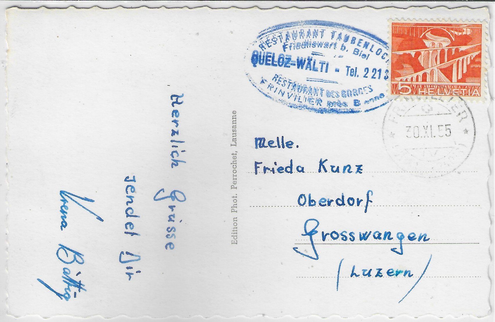 Cartoline postali: Bienne-Biel et le Jura - Panorama – Usato da Ettingen venduto da Kartenplanet 1