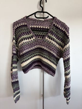 Pull&Bear Strickpullover (lila, grün, beige) in Grösse S