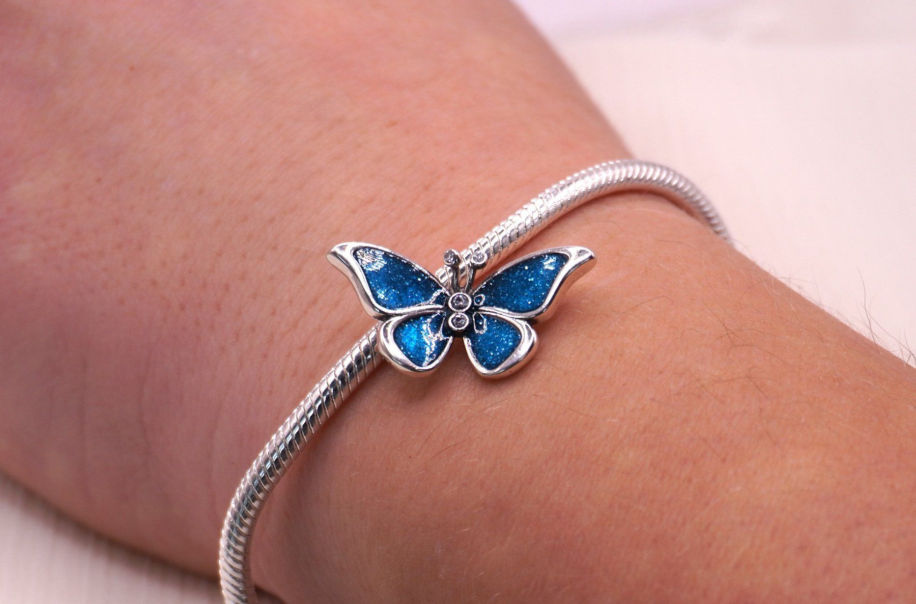 Ciondoli: Charm "grosser blauer Schmetterling" zu Pandora S925 – Nuovo (secondo la descrizione) da Niederbüren venduto da Fidi5 6