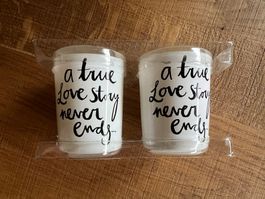 Love story candles // Kerzen "a true love story" white