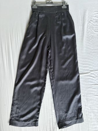 Silky Hose wide leg blaugrau