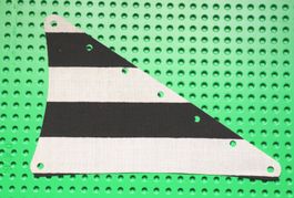 LEGO® Cloth Sail Triangular 15 x 22 with Black Thick Stripe
