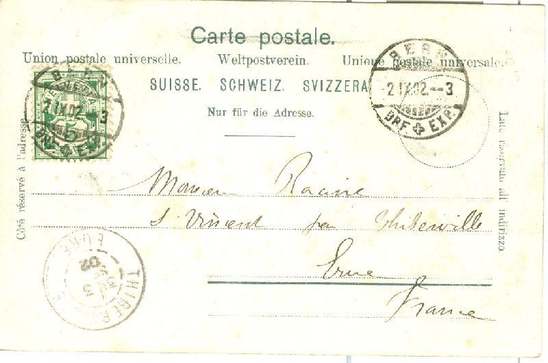 Cartoline postali: Bern - Münster + 1902 – Usato da Emmenbrücke venduto da teestube 1