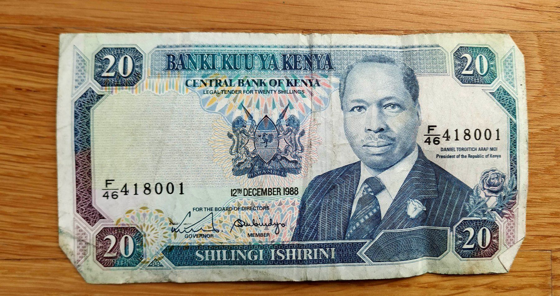 Banknoten: 20 Kenyan Shillings – Gebraucht aus Carouge GE von for_8yym
